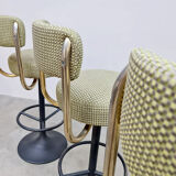 Tabourets de bar design suédois vintage 'Luxury dessin'