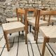6 chaises Scandinave 1960" sangles tressées