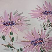 Ceramic plate with thistles by Marie-Madeleine Jolly 1950