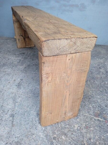 Solid wood bench patinated 120cm