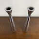 Pair of silver-plated metal candlesticks, Denmark