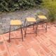 Industrial metal stools from the 60s set of 3