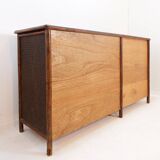 Rattan sideboard with bamboo handles - 1960s