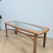 Vintage Nathan coffee table in teak and glass, 1960s.