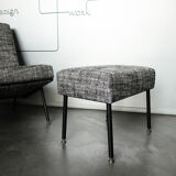 Armchair and ottoman designed by Paul Geoffroy, Airborne, France, 1960