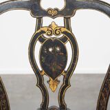 Set of 2 antique French Napoleon III chairs inlaid with mother-of-pearl