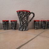 Exceptional set of orangeade from Vallauris, vintage 1950-60.