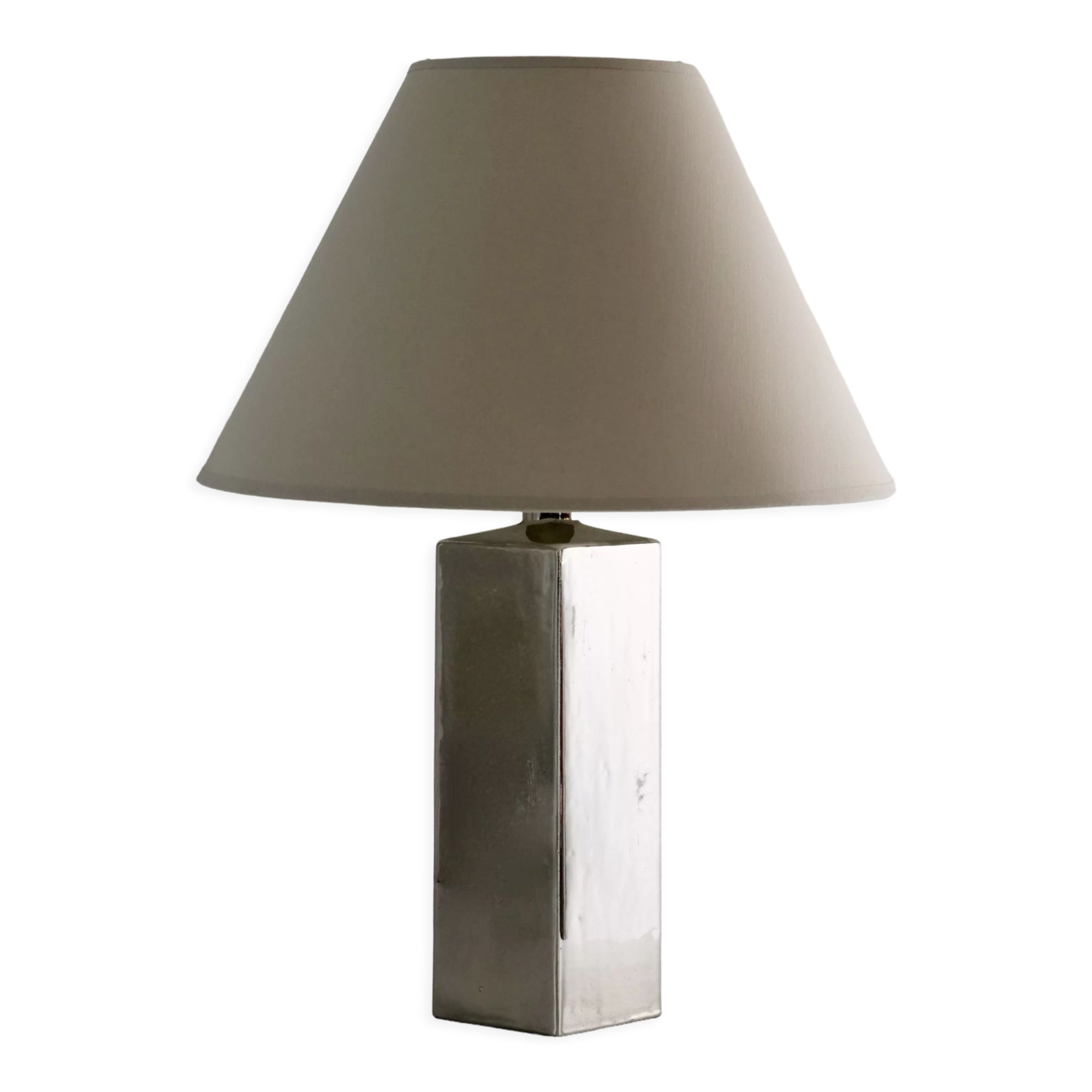 Italian design lamp in chrome ceramic