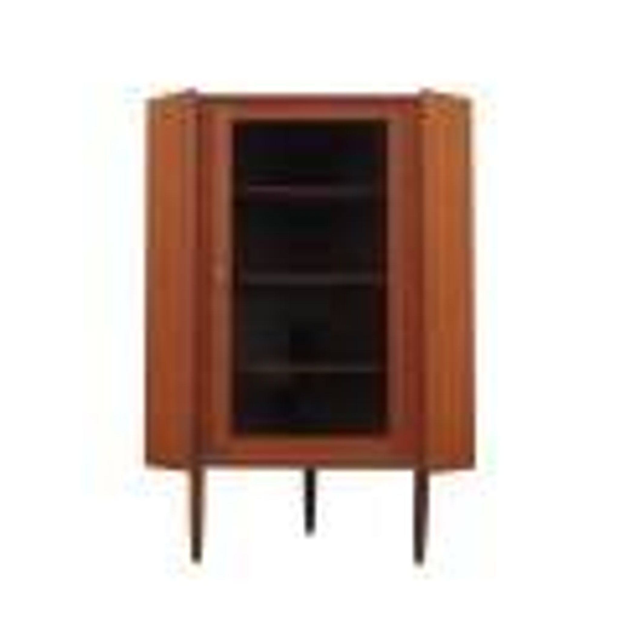 Vitrine d'angle en teck danois sur pieds coniques, années 1960
