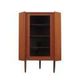 Danish teak corner display cabinet on tapered legs, 1960s