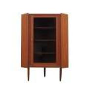 Vitrine d'angle en teck danois sur pieds coniques, années 1960