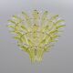 Mid-Century Murano Glass Palmette Chandelier in Green and Clear Glass, Ital
