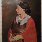 Tableau antique portrait féminin huile sur toile ennio pozzi (1893-1972)