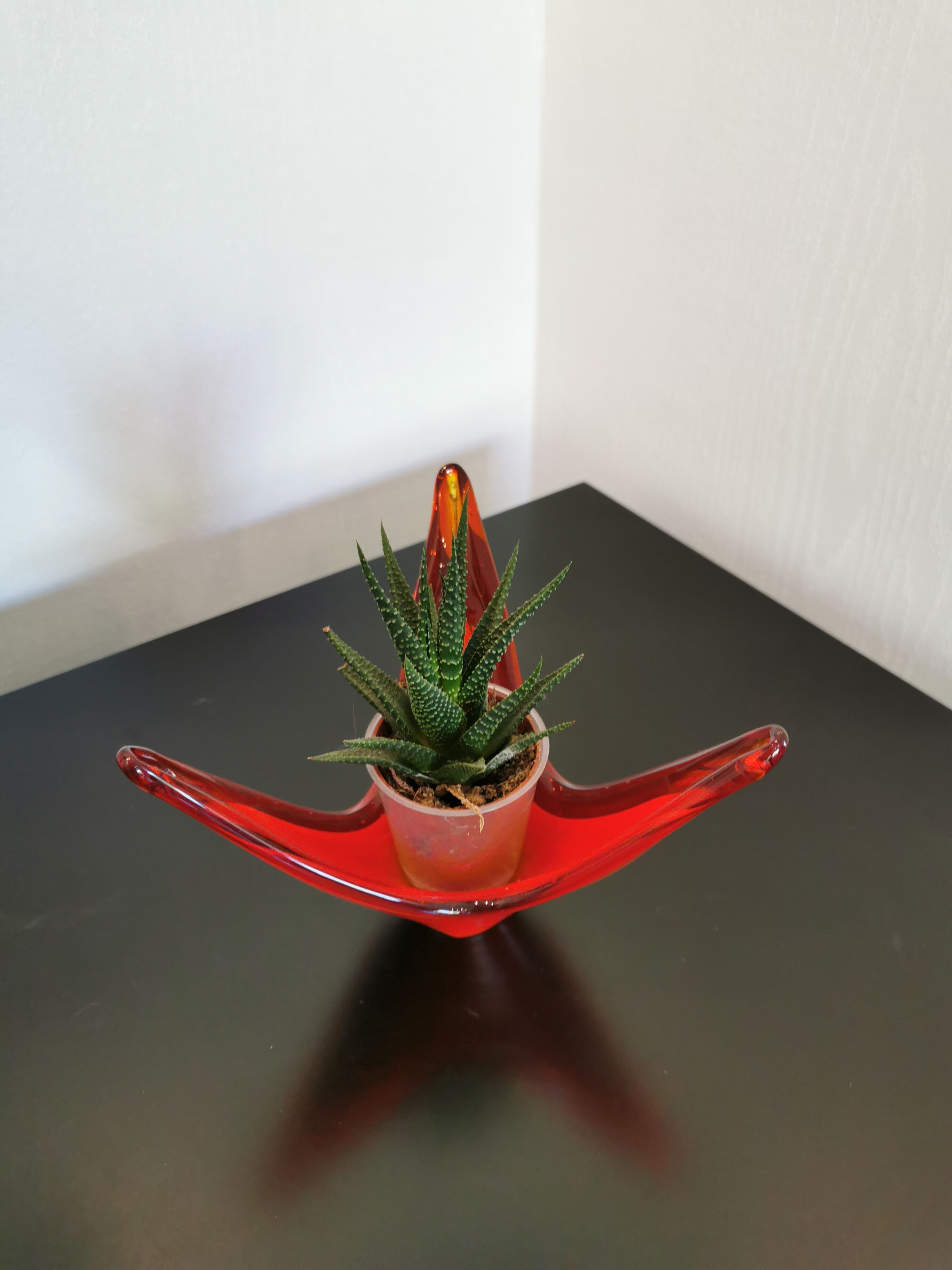 Spanish opaline red glass cup