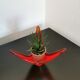 Spanish opaline red glass cup
