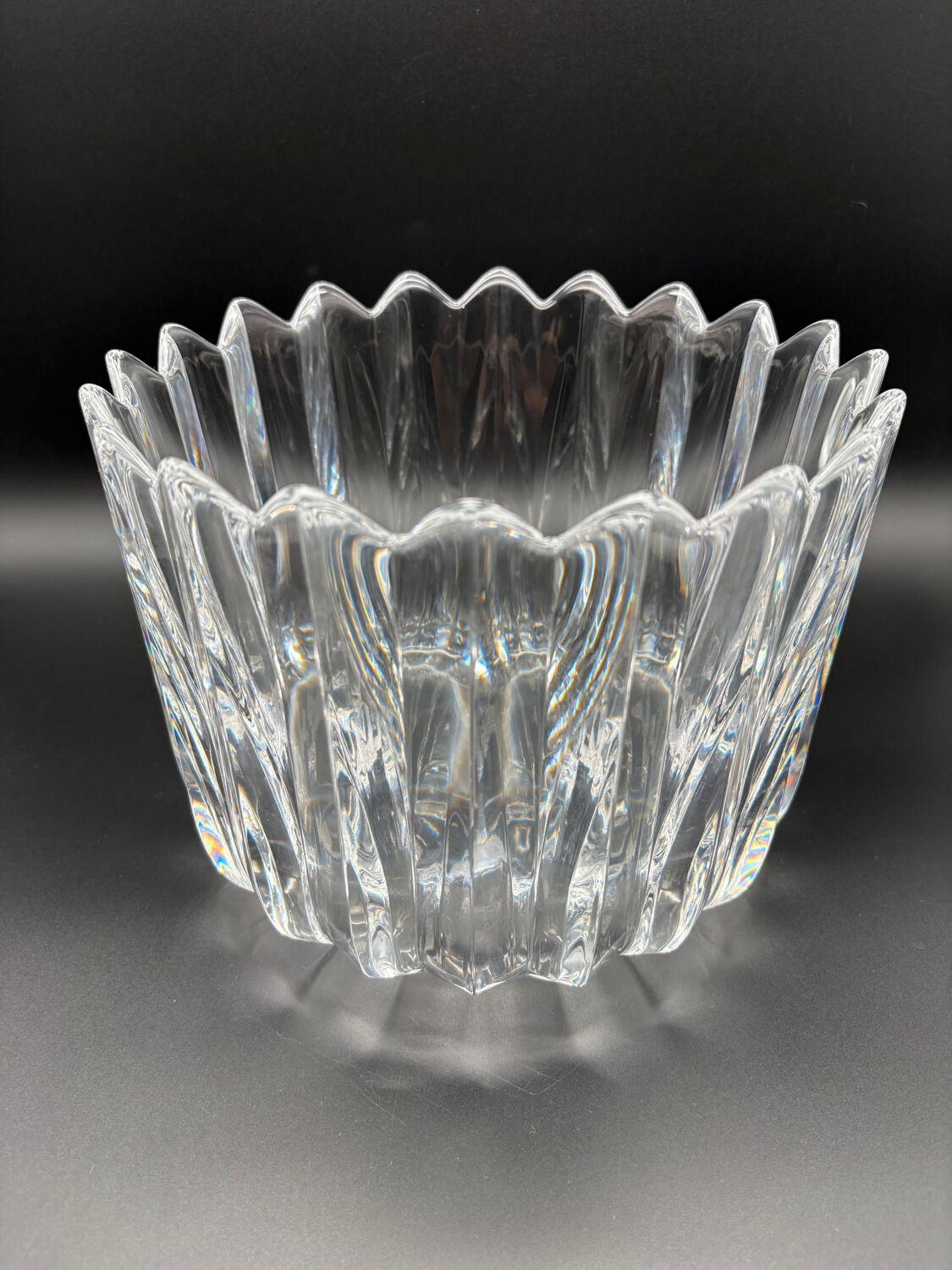 Large Orrefors Crystal fruit bowl / salad bowl, Sweden, 1970