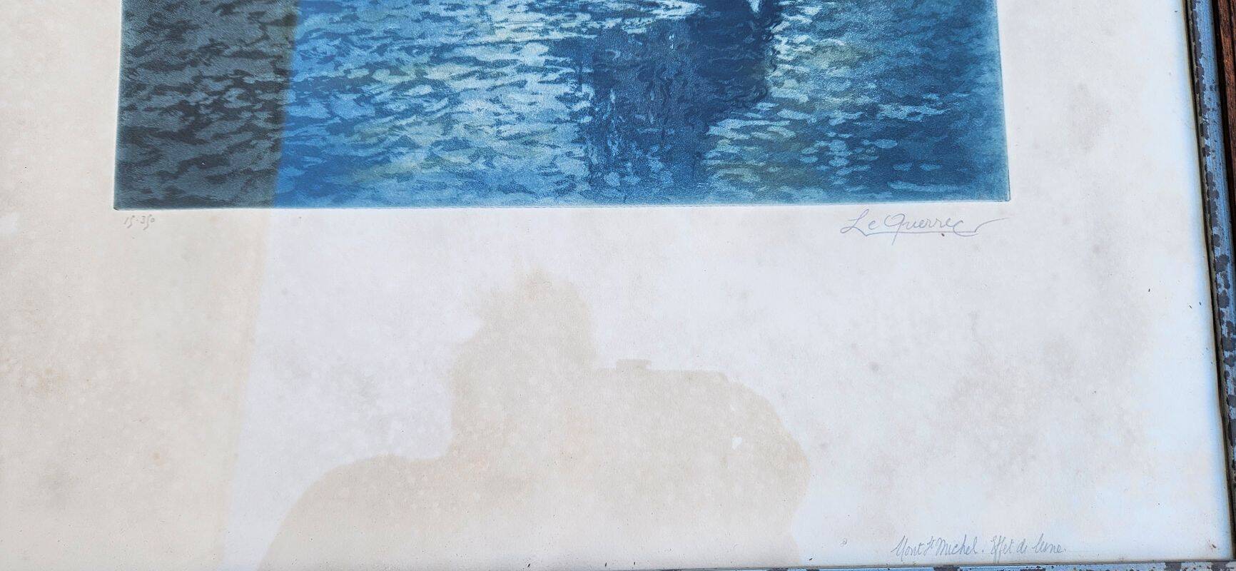 Le Querrec Lithograph Moonlight Effect on Mont Saint Michel 15/350