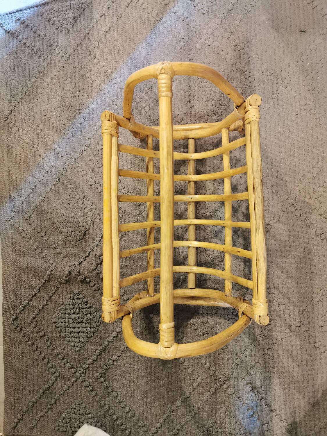 Vintage rattan magazine rack