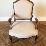 Fauteuil à la reine, style Louis XV, XIXème siècle