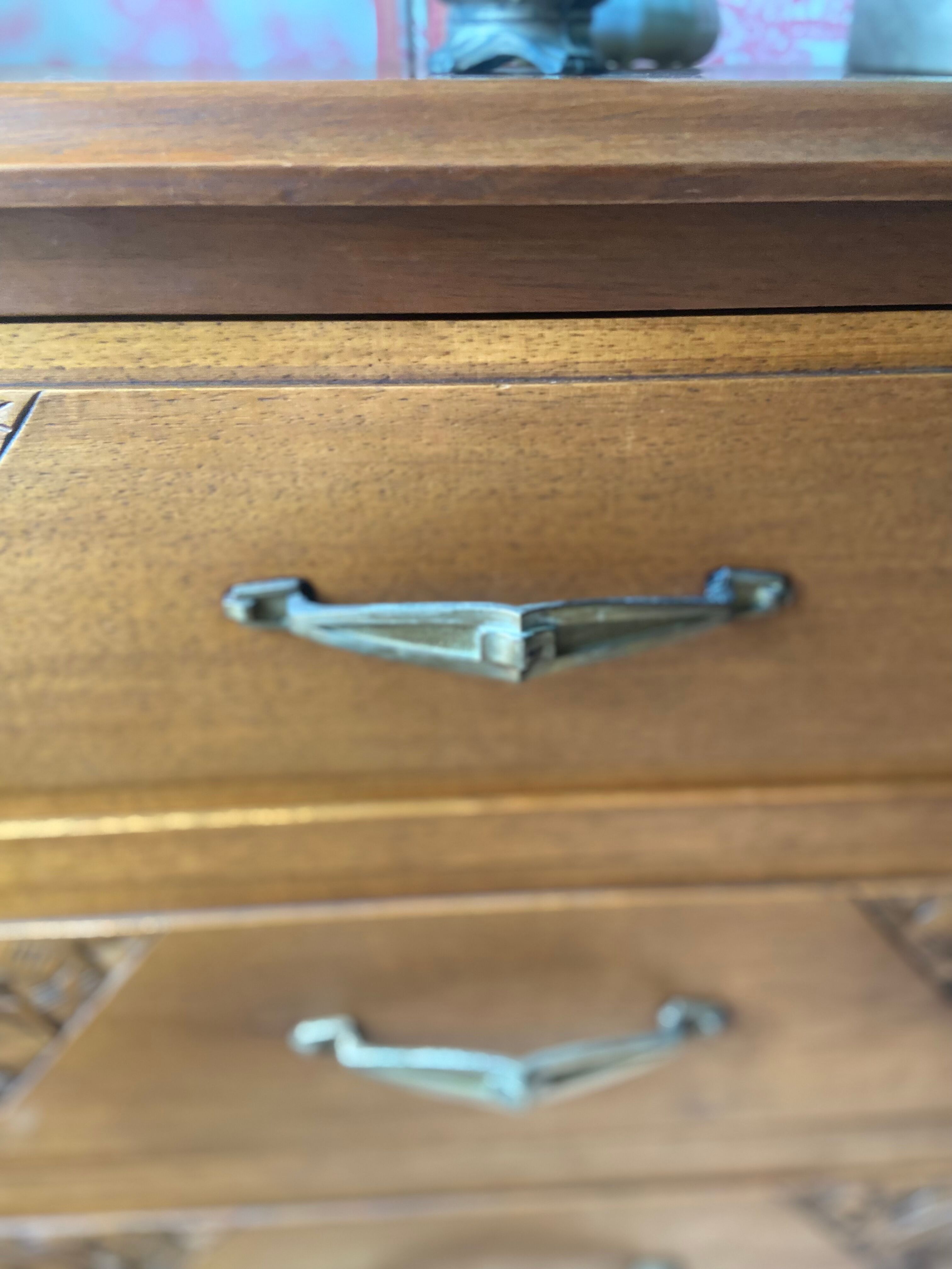 Commode semainier old era Art Deco in Walnut renovated