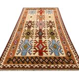Tapis Kilim vintage en laine tissée à plat