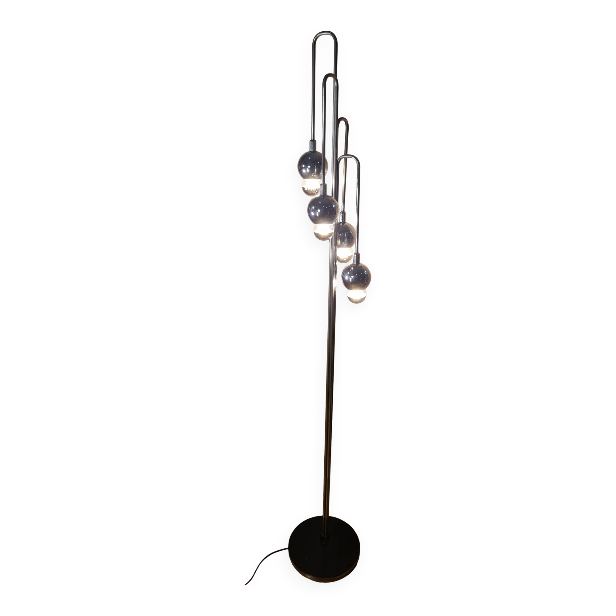 space age chrome floor lamp, 1960/70. h 180x30