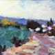 Impressionist Post-Impressionist Table "Southern Village" by Lylliane Coiffard - Frame