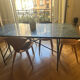 Non-extensible marble green dining table + 6 chairs