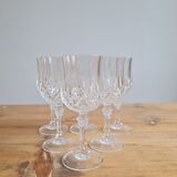 service of 6 Longchamp crystal wine glasses