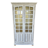 Antique library patinated in whitewashed white