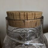 XL pressed glass jar 19th century cork stopper