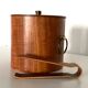 Vintage Scandinavian teak ice bucket - ice cube pinch
