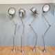 Lot de 4 lampes industrielle Jieldé en acier brossé, 3 bras