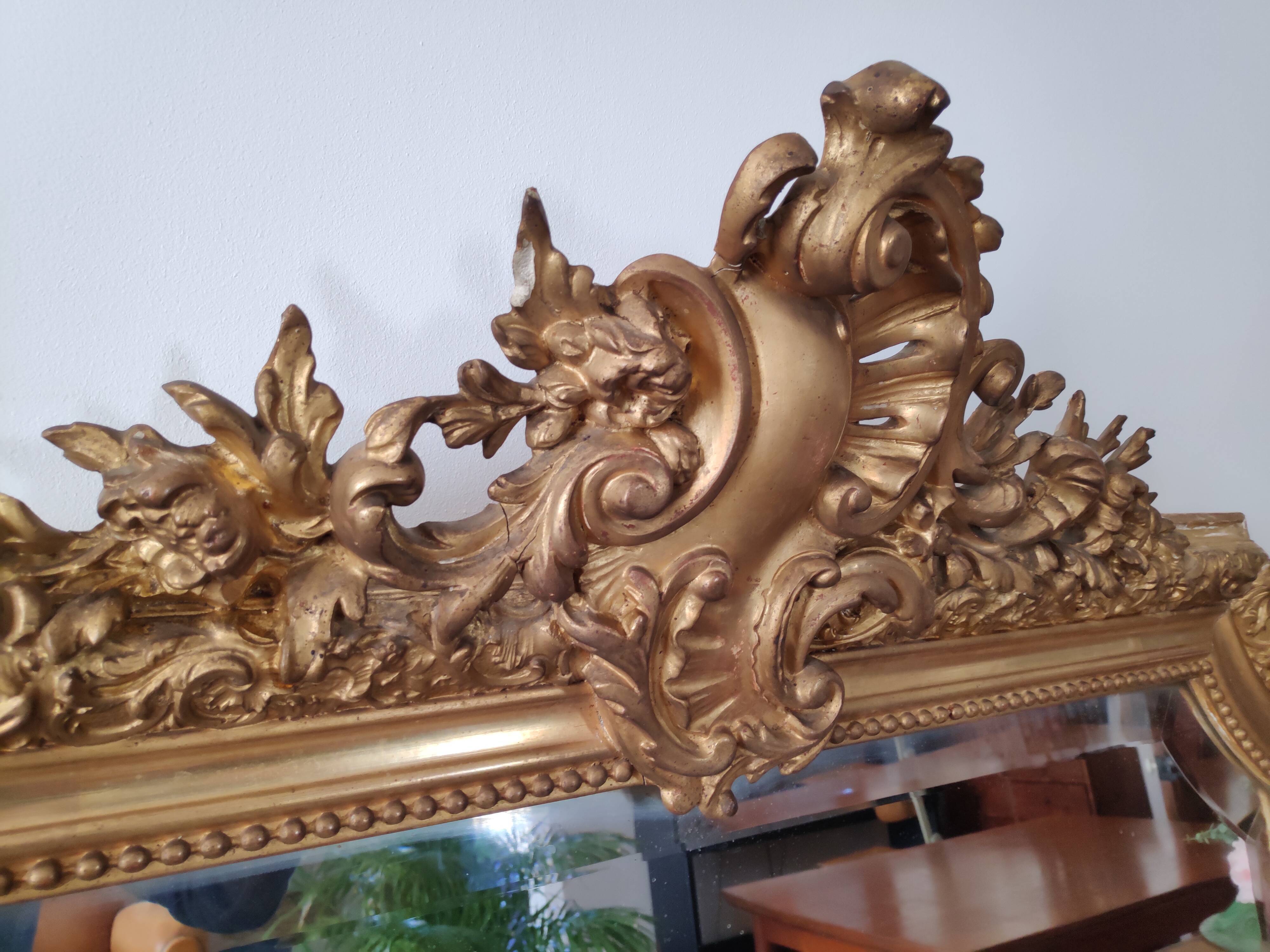 Former Golden trumeau mirror beveled 150 x 99