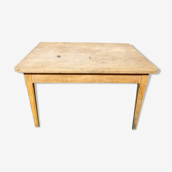 Table de ferme pieds fuseaux 128cm