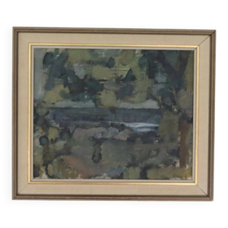 Swedish Oil on Canvas – "Obscured by Trees" by Alvar Jansson