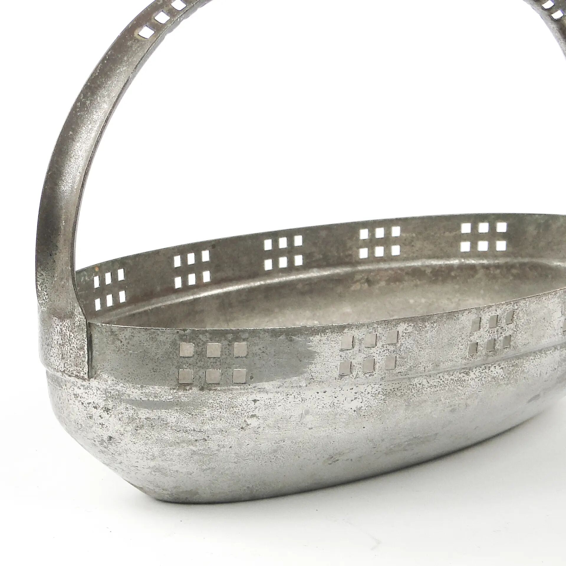 Viennese Secession nut basket, silver-plated brass, Austria, early 20th century