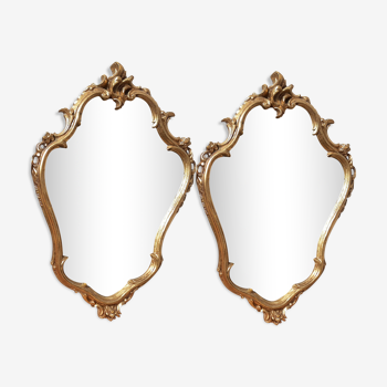 Paire de miroir Baroque style Louis XV doré