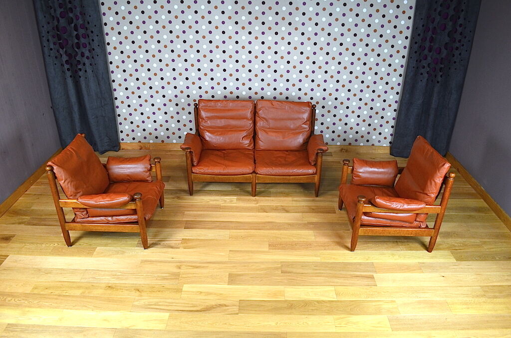 Banquette & fauteuils de style brésilien vintage 1960