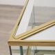 Vintage 60's table in golden brass and crystal italian design
