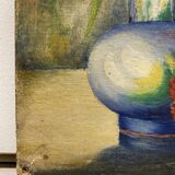 “Les Oeillets” Oil on panel signed