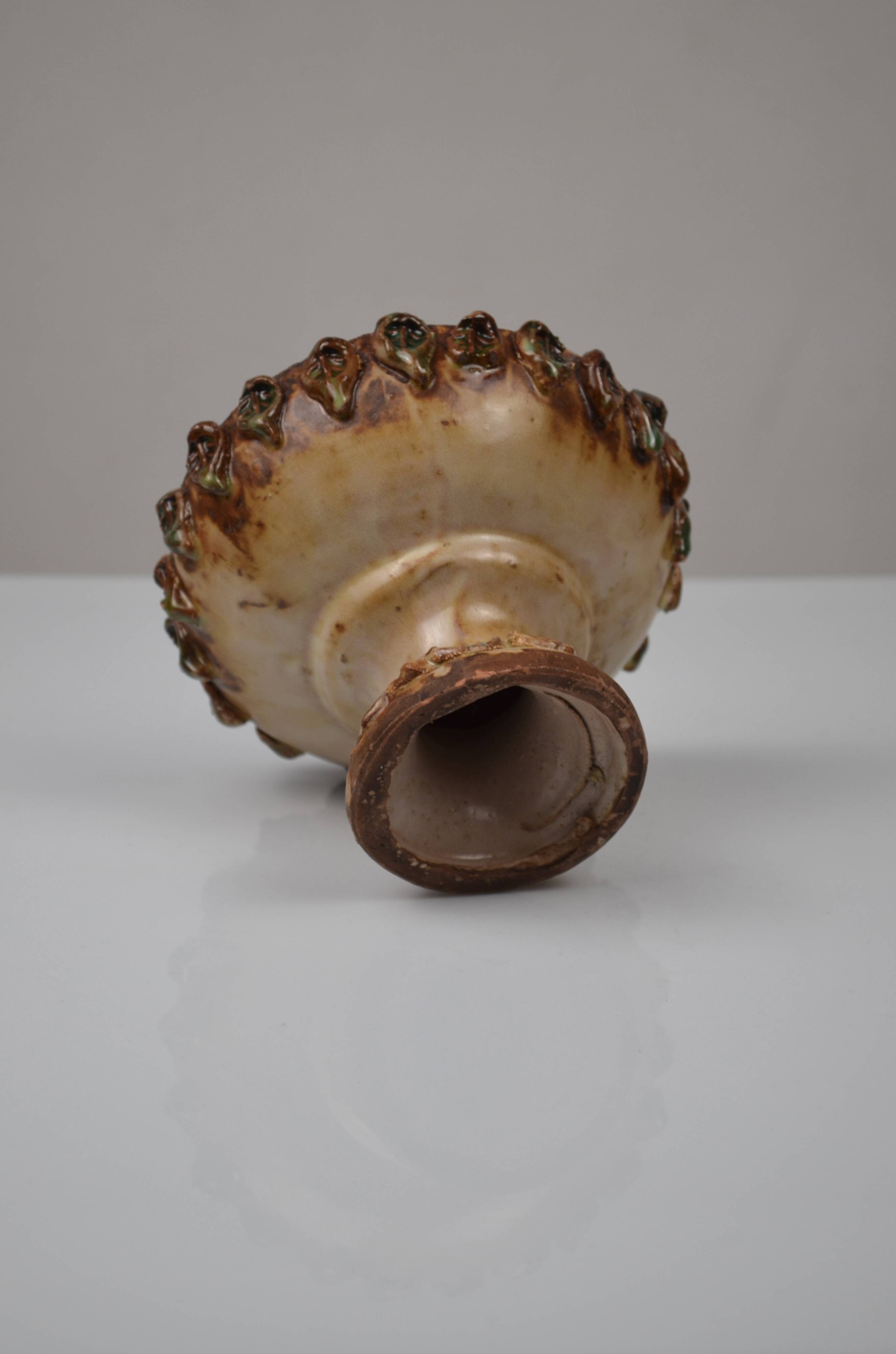 Glazed ceramic bowl, La Roue, 1960s