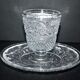 Old BACCARAT mustard maker in crystal molded with sandblasted arabesques