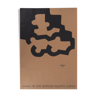 Eduardo CHILLIDA - Black abstraction - Lithograph, Signed
