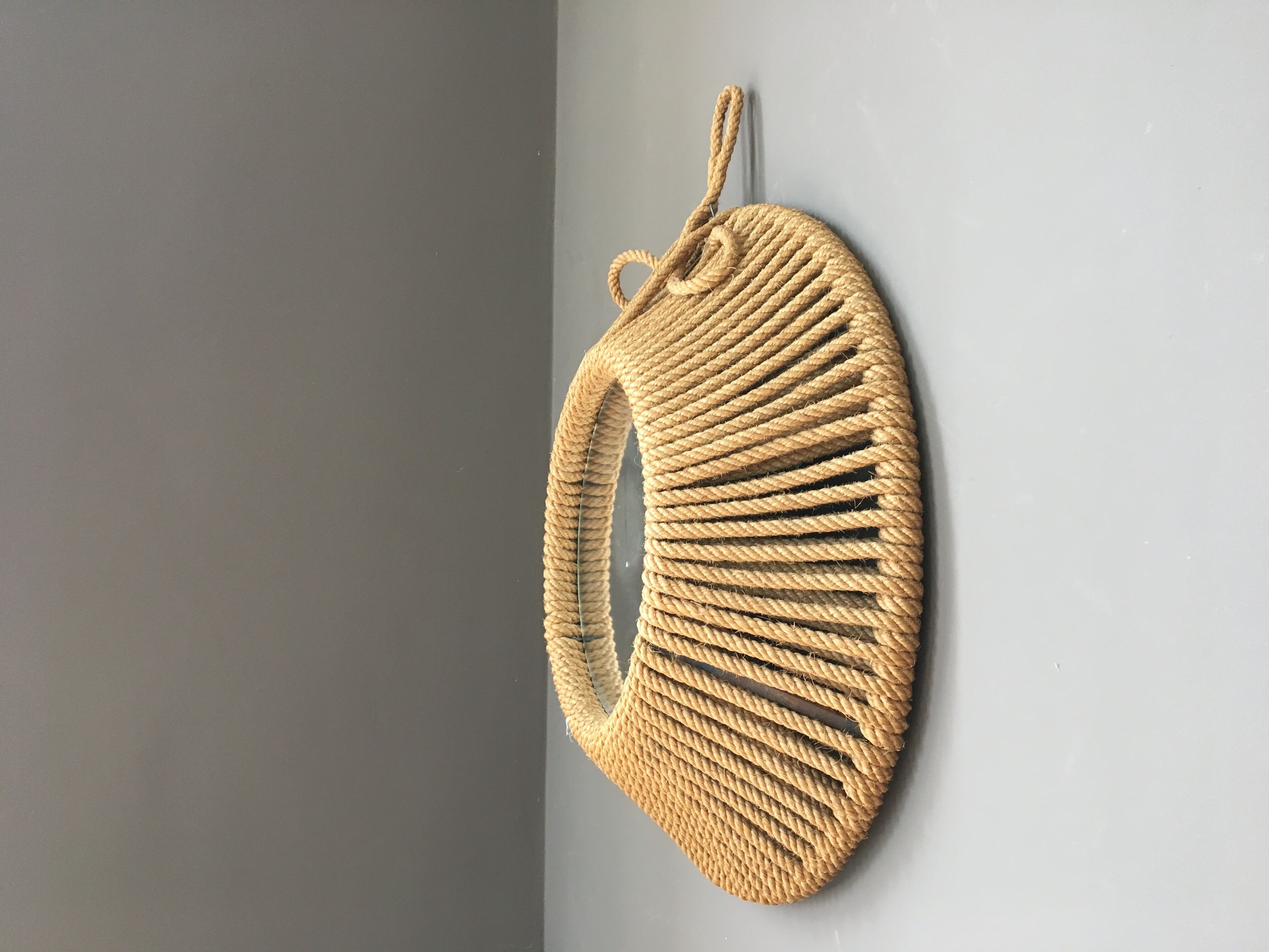 Mirror in rope early 195 - 48x48cm