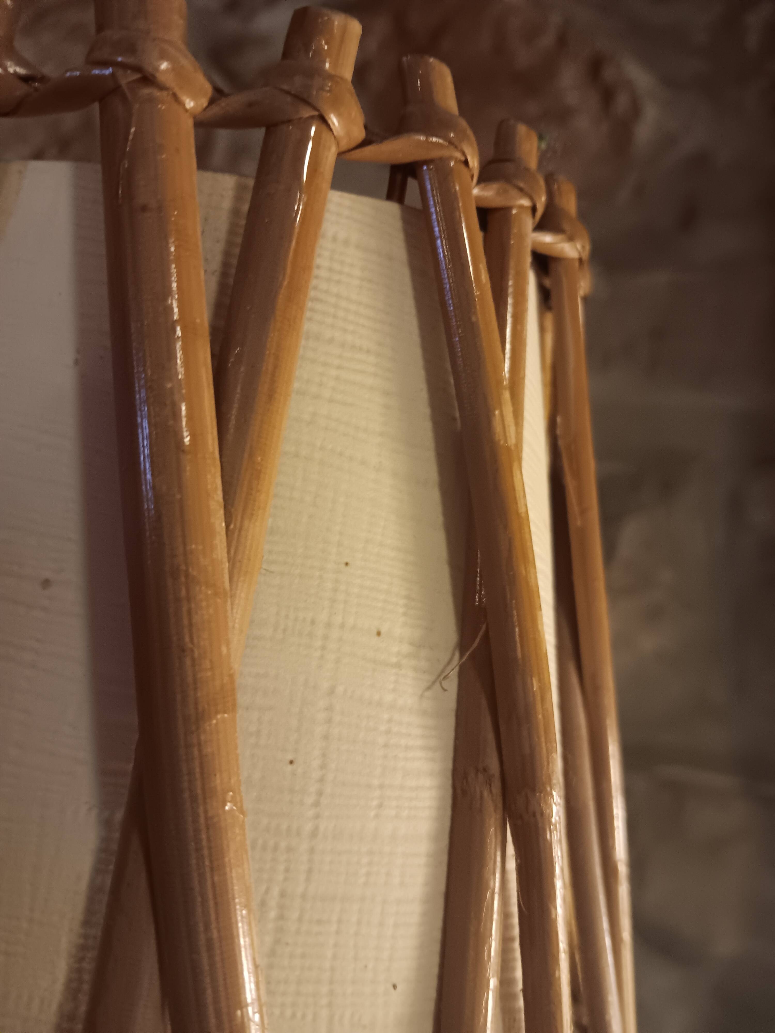 Rattan lamp by Louis Sognot