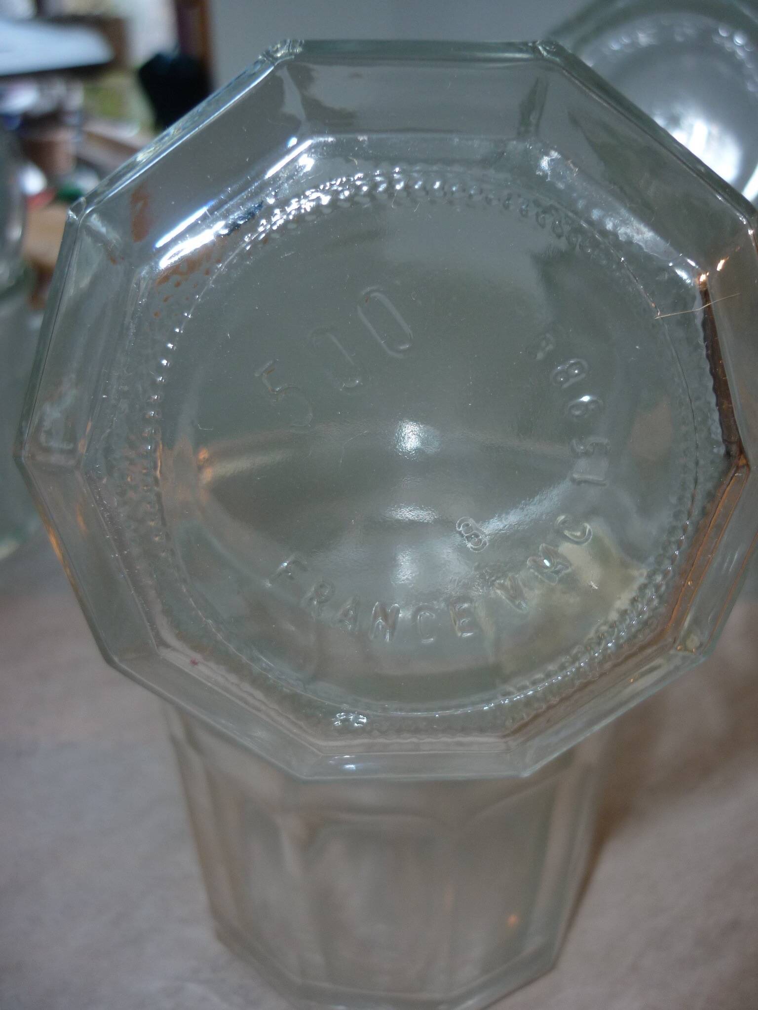 Pair of 2 old jam pots 500 ml