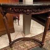 Half-moon console eighteenth century solid oak with carved decoration Louis XVI era