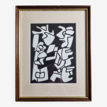 Screenprint after Jean Dubuffet framed under glass 26 cm by 32 cm