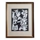 Screenprint after Jean Dubuffet framed under glass 26 cm by 32 cm